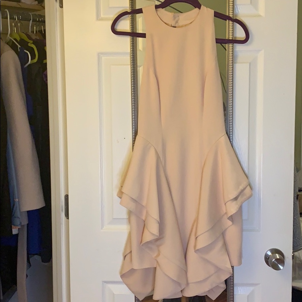C/MEO collective. Pink backless midi dress.